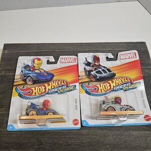 Hot Wheels RacerVerse Marvel Iron Man Captain Marvel Diecast Lot‎